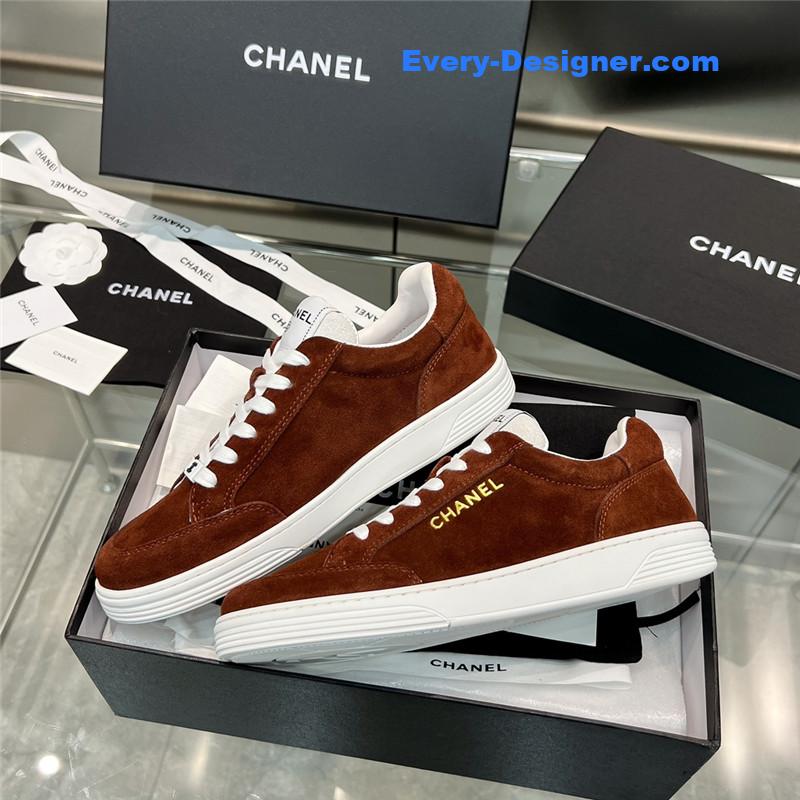 Ch**el new full leather panda color casual sneakers