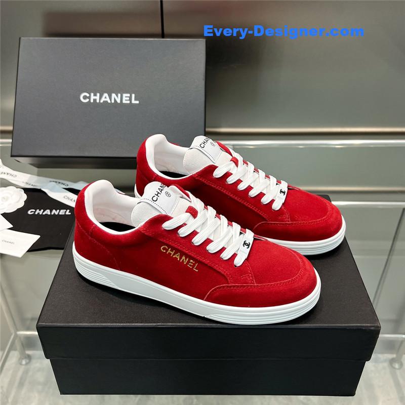Chanel new full leather panda color casual sneakers