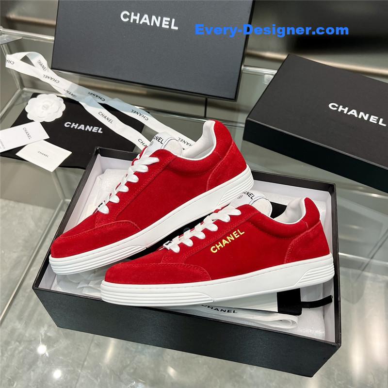 Ch**el new full leather panda color casual sneakers