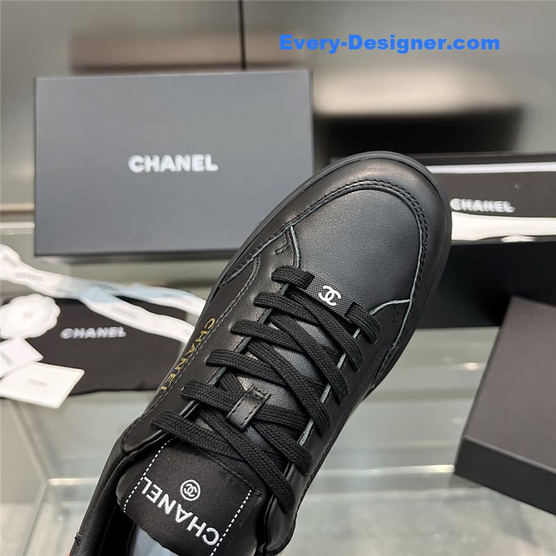 Ch**el new full leather panda color casual sneakers