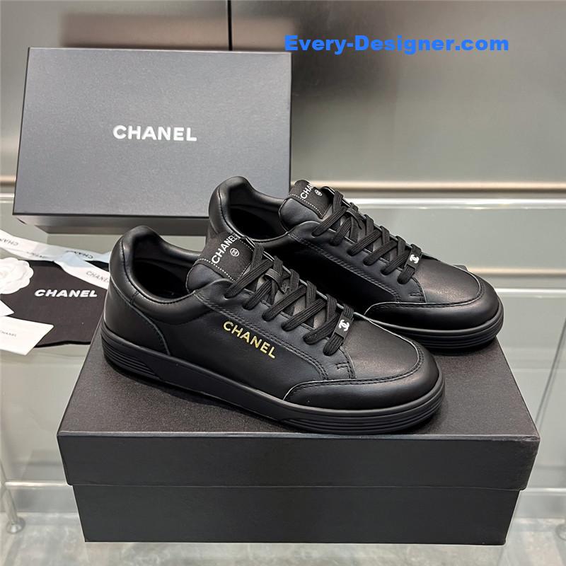 Chanel new full leather panda color casual sneakers