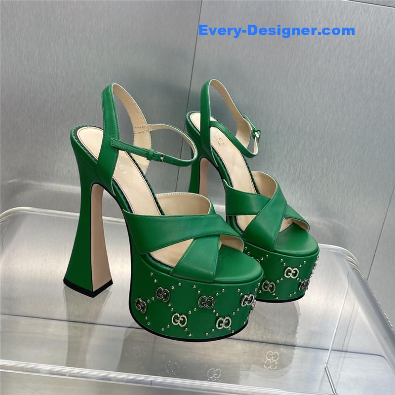 Gucci new high-heeled round toe candy-colored women’s shoes