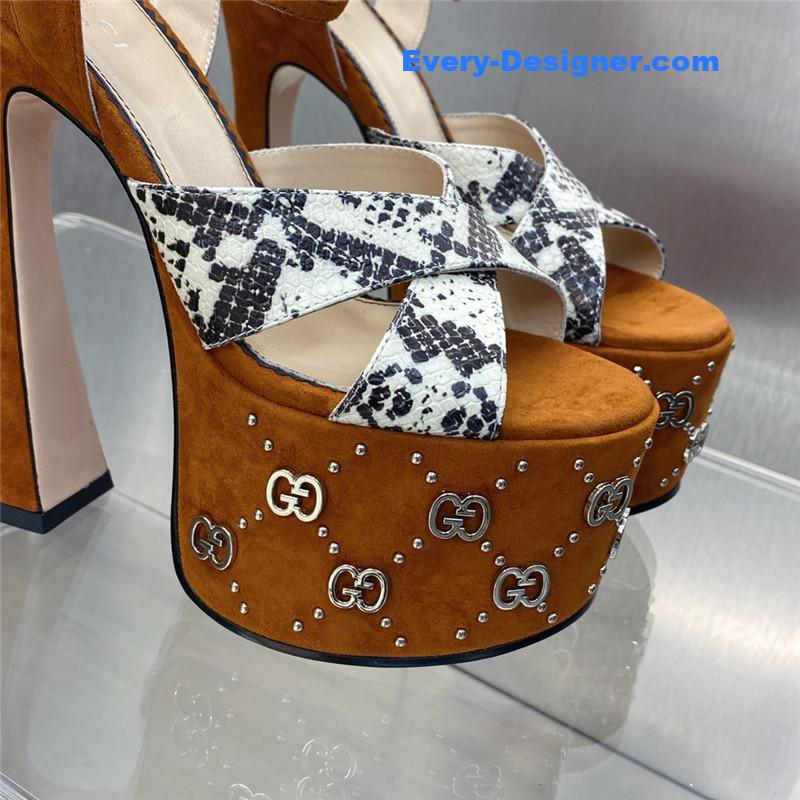 Gucci new high-heeled round toe candy-colored women’s shoes