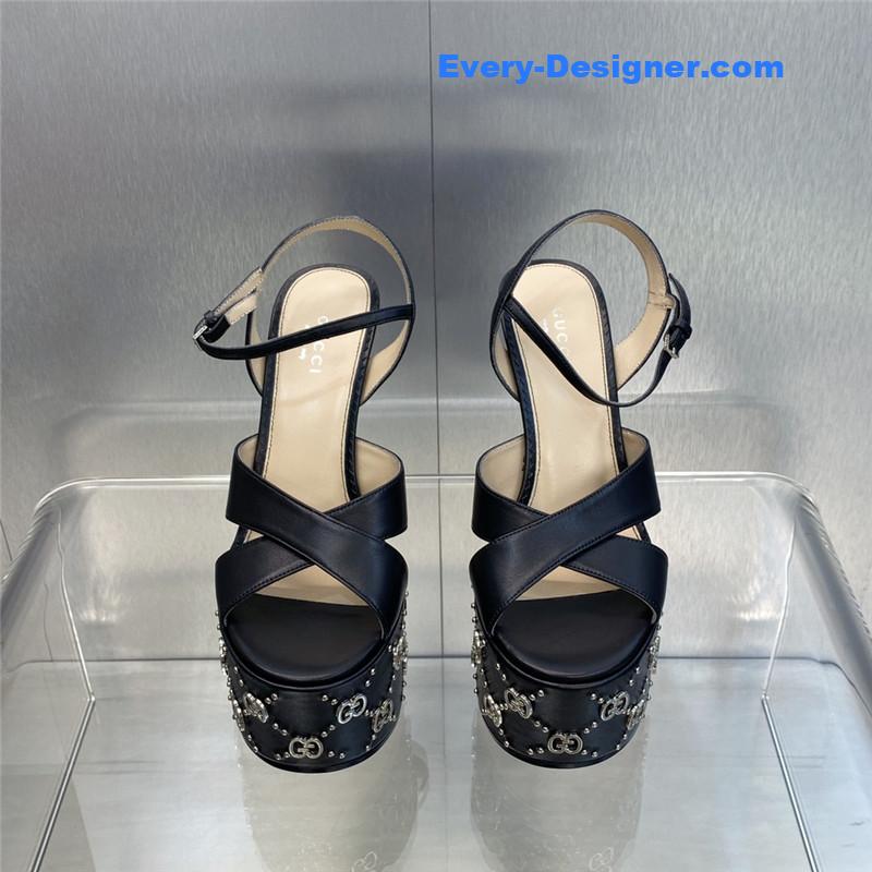 Gucci new high-heeled round toe candy-colored women’s shoes