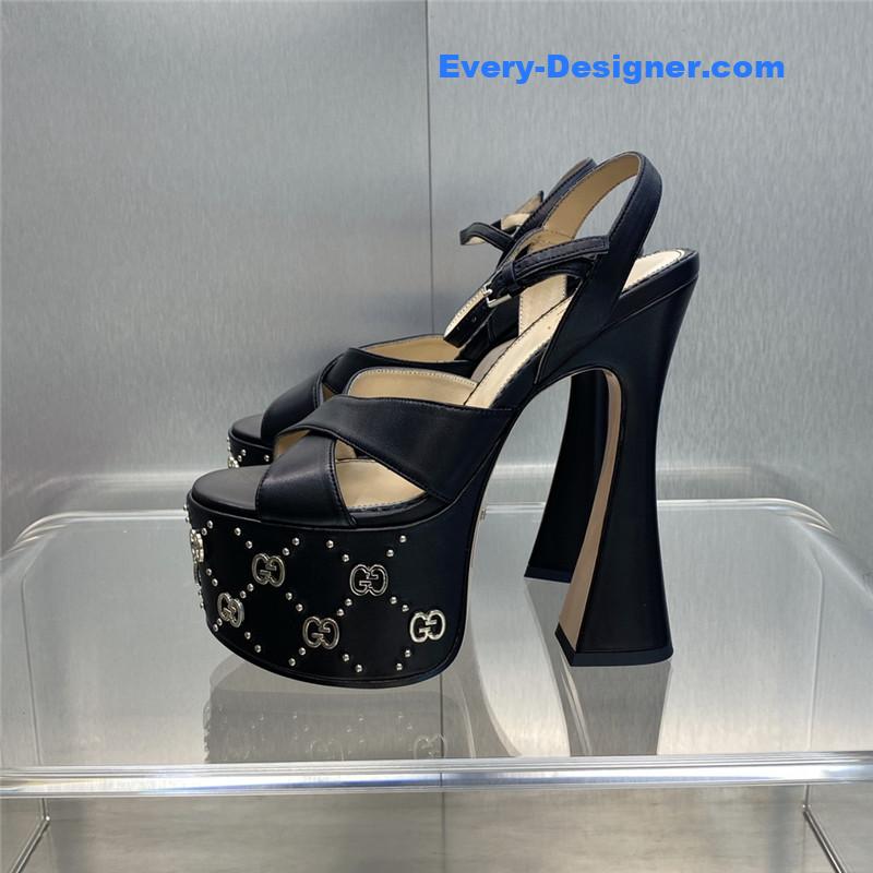 Gucci new high-heeled round toe candy-colored women’s shoes