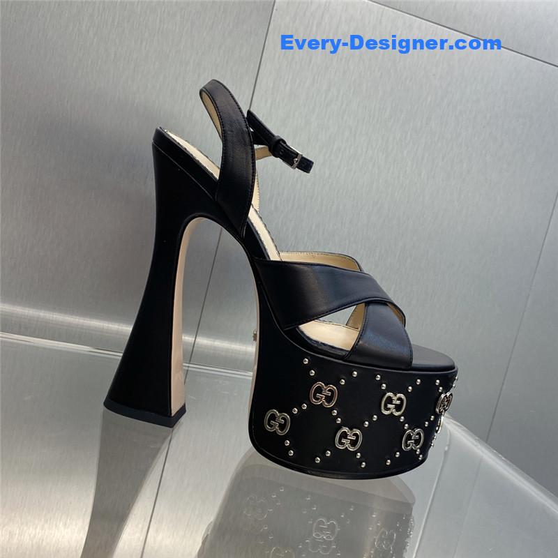 Gucci new high-heeled round toe candy-colored women’s shoes