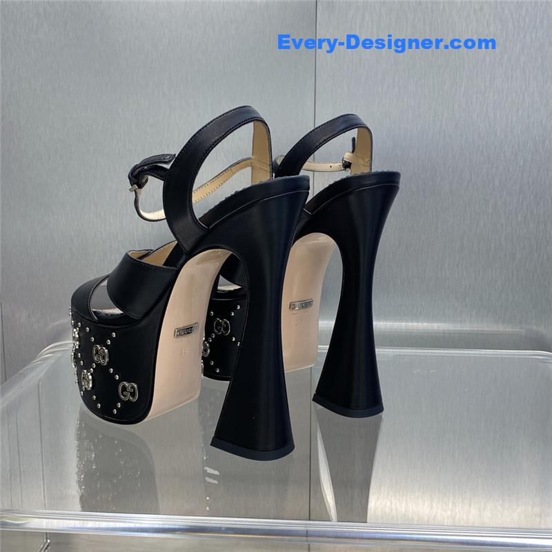 Gucci new high-heeled round toe candy-colored women’s shoes