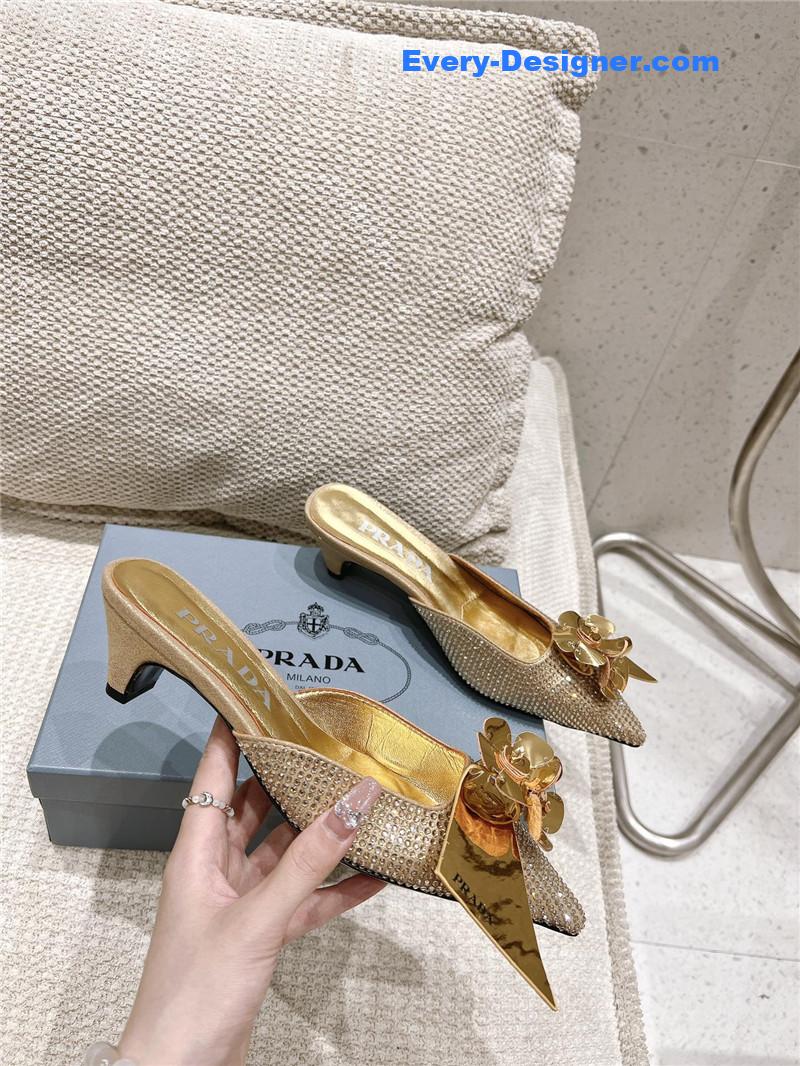 prada full diamond sandals