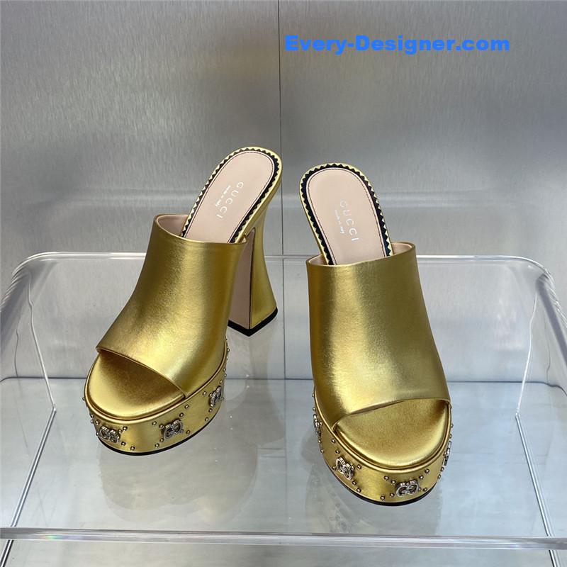 Gucci high heel round toe candy color women’s shoes