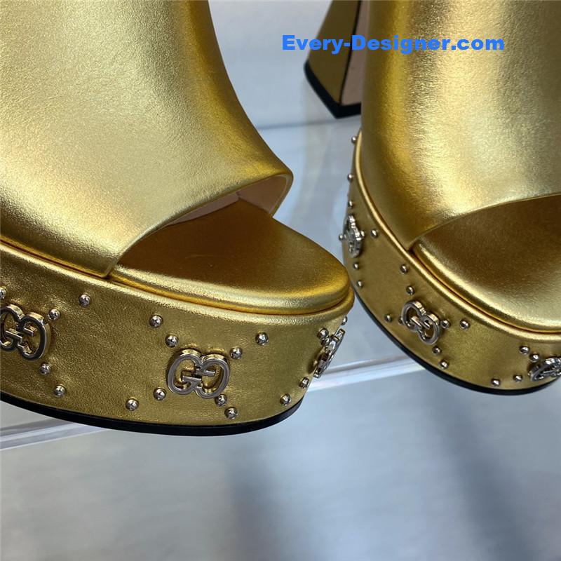 Gucci high heel round toe candy color women’s shoes