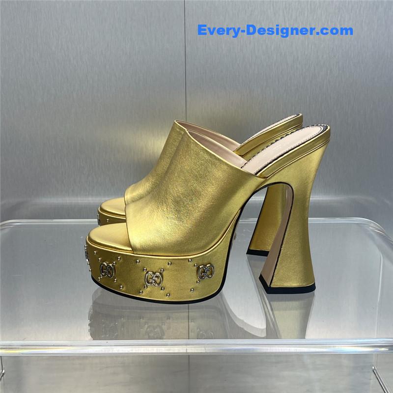 Gucci high heel round toe candy color women’s shoes