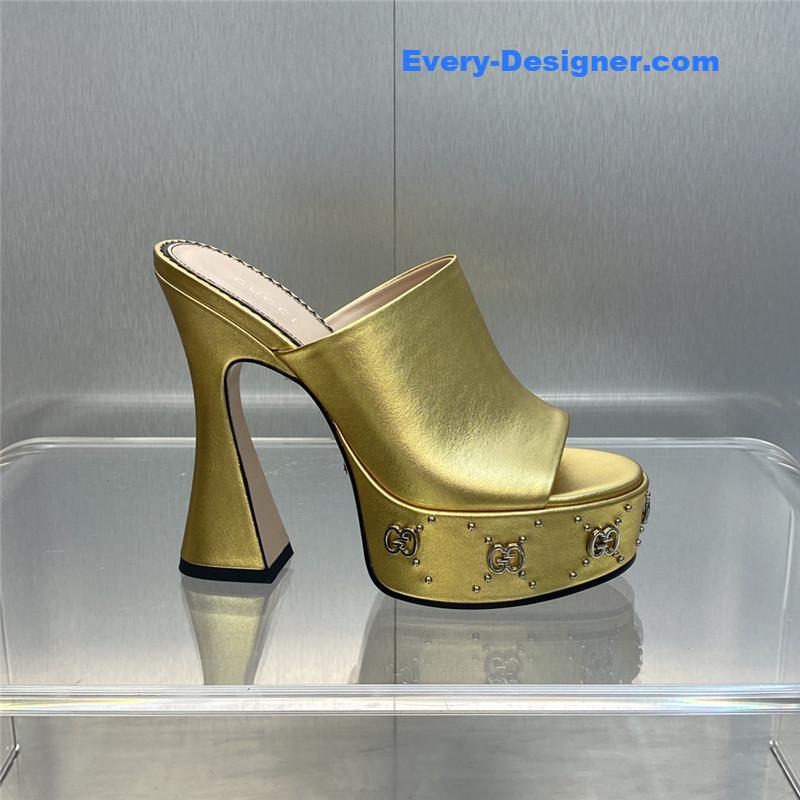 Gucci high heel round toe candy color women’s shoes