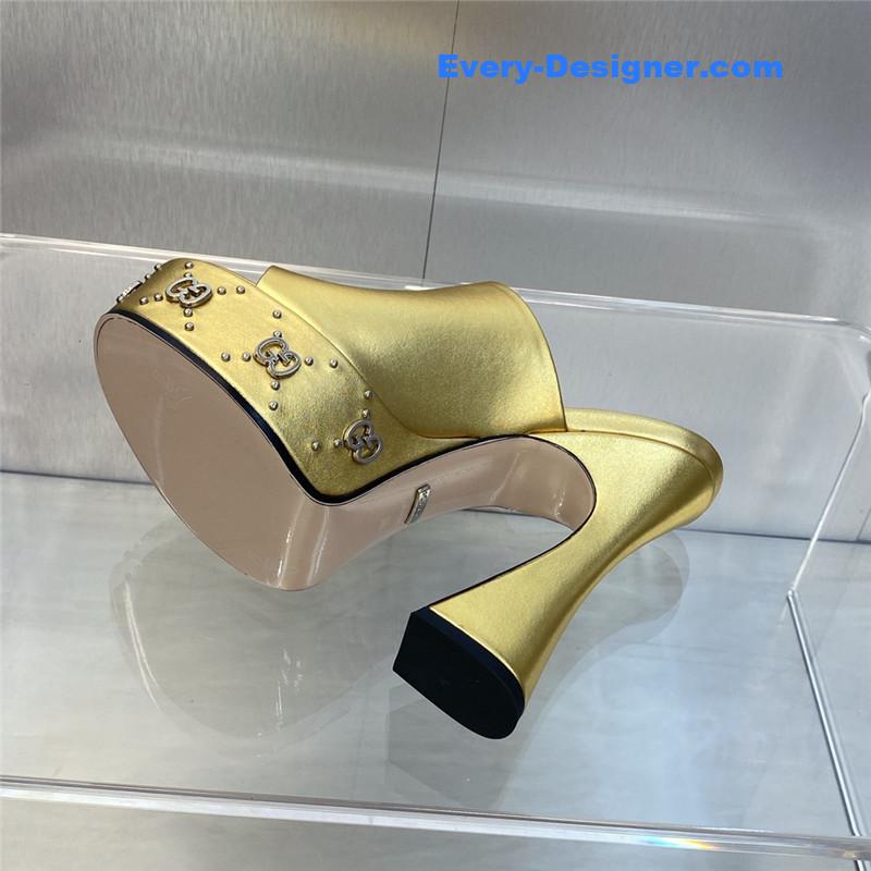 Gucci high heel round toe candy color women’s shoes