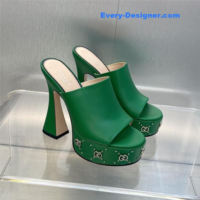 Gucci high heel round toe candy color women’s shoes