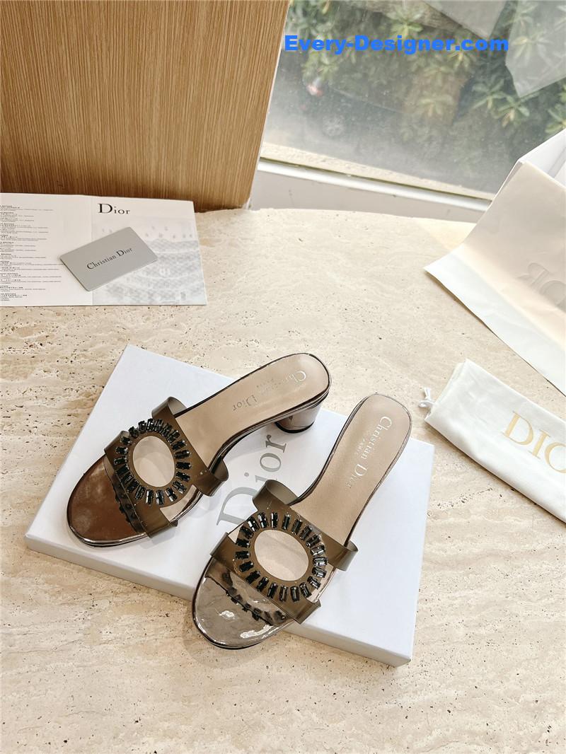 dior summer new rhinestone sandals and slippers