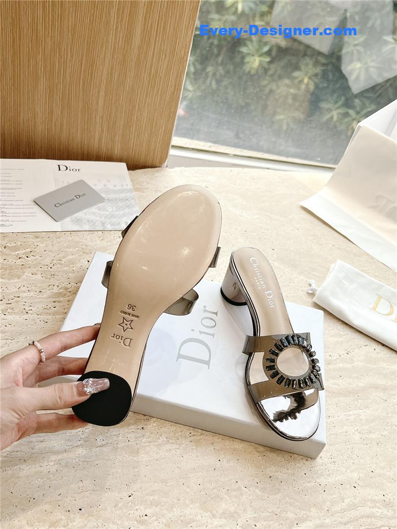 dior summer new rhinestone sandals and slippers