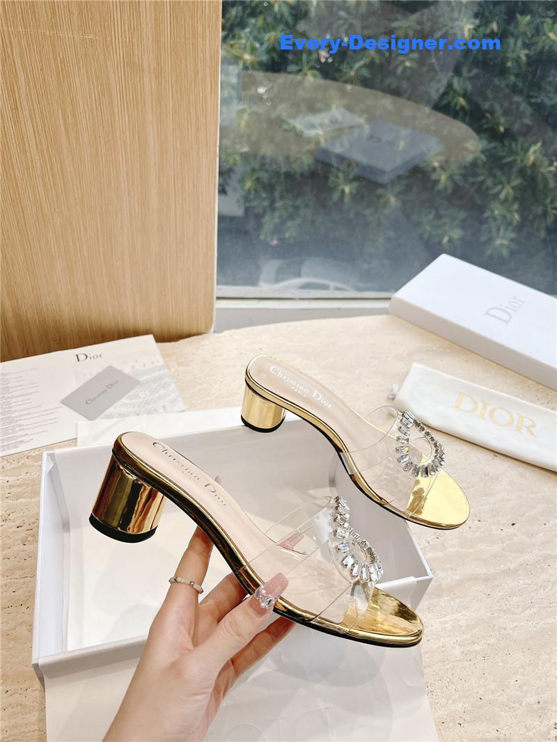 dior summer new rhinestone sandals and slippers