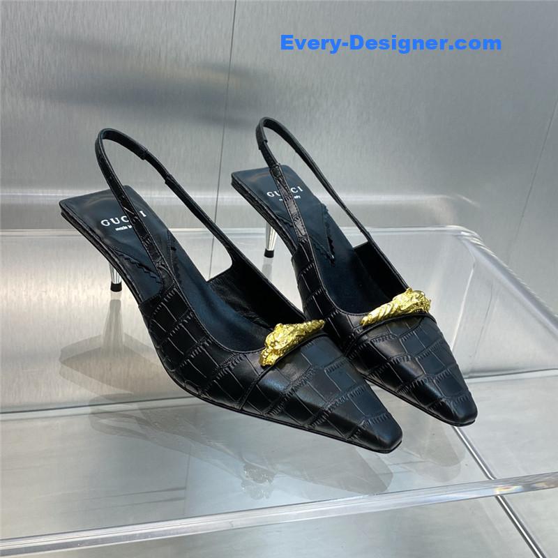 Gucci mid heel candy color hardware buckle women’s shoes