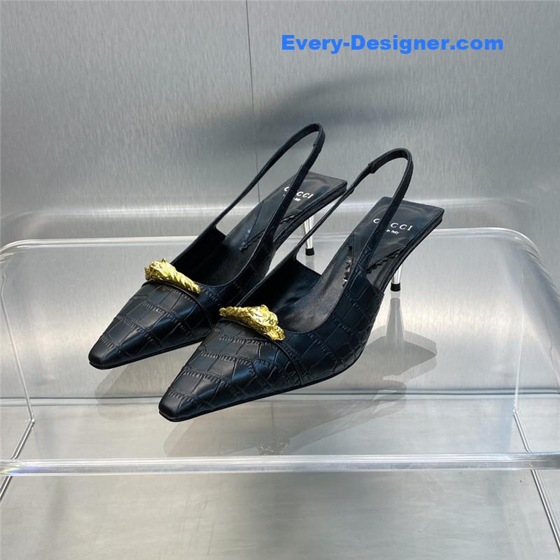 Gvc*1 mid heel candy color hardware buckle women’s shoes