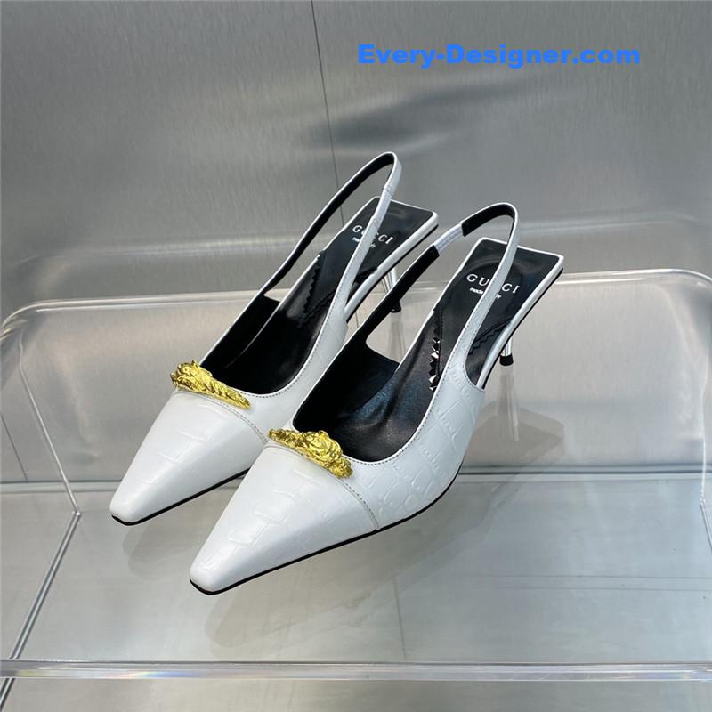 Gucci mid heel candy color hardware buckle women’s shoes