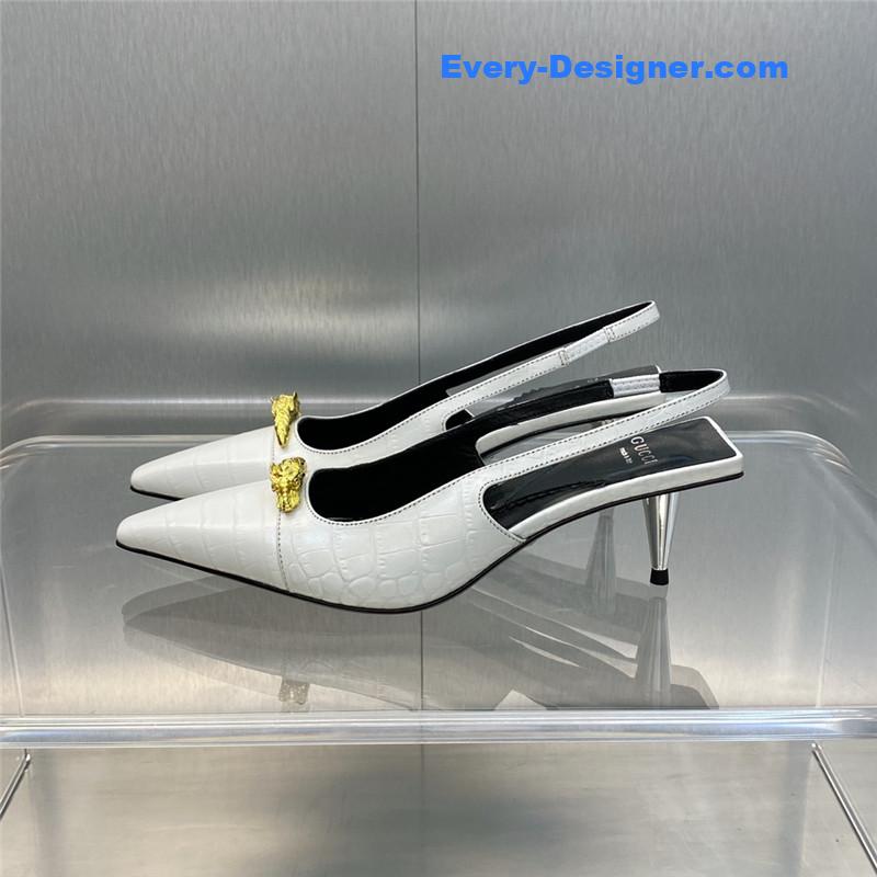 Gucci mid heel candy color hardware buckle women’s shoes