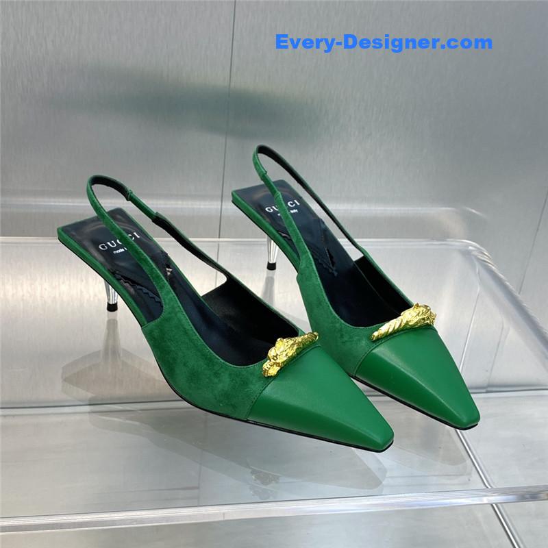 Gucci mid heel candy color hardware buckle women’s shoes