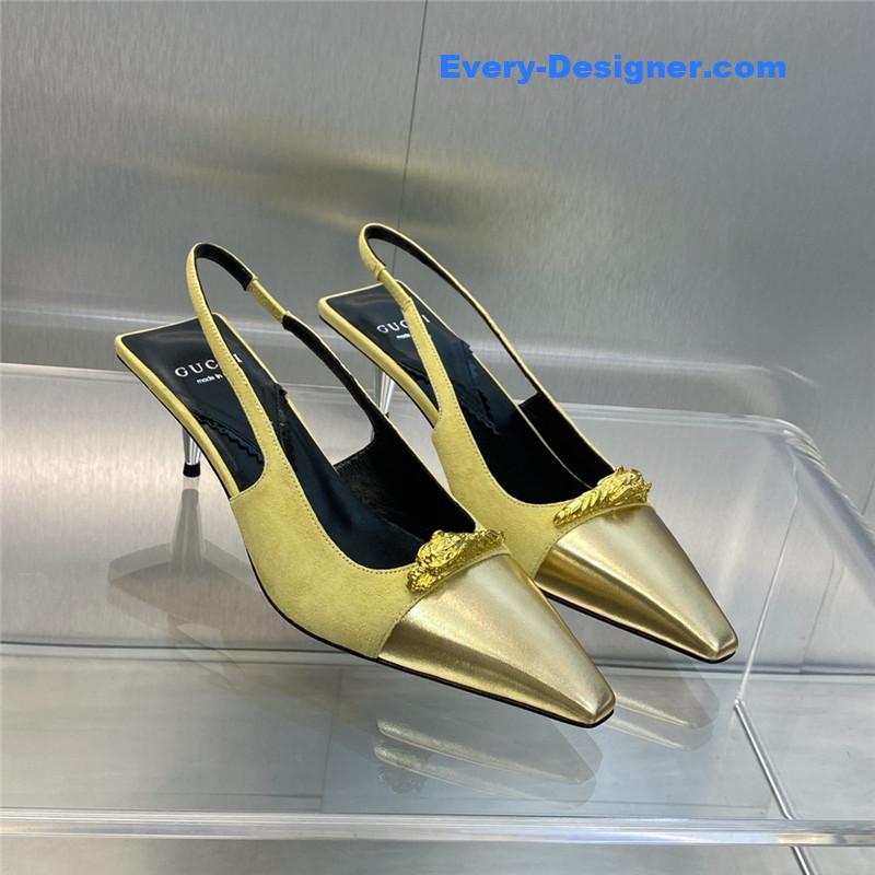 Gucci mid heel candy color hardware buckle women’s shoes