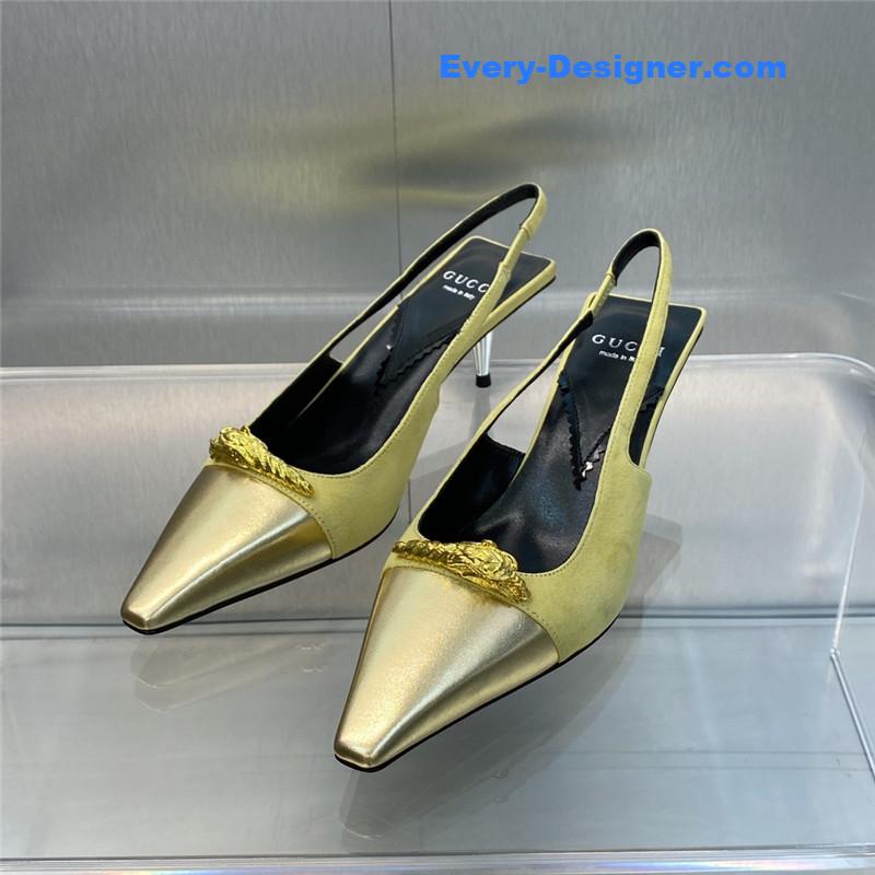 Gucci mid heel candy color hardware buckle women’s shoes