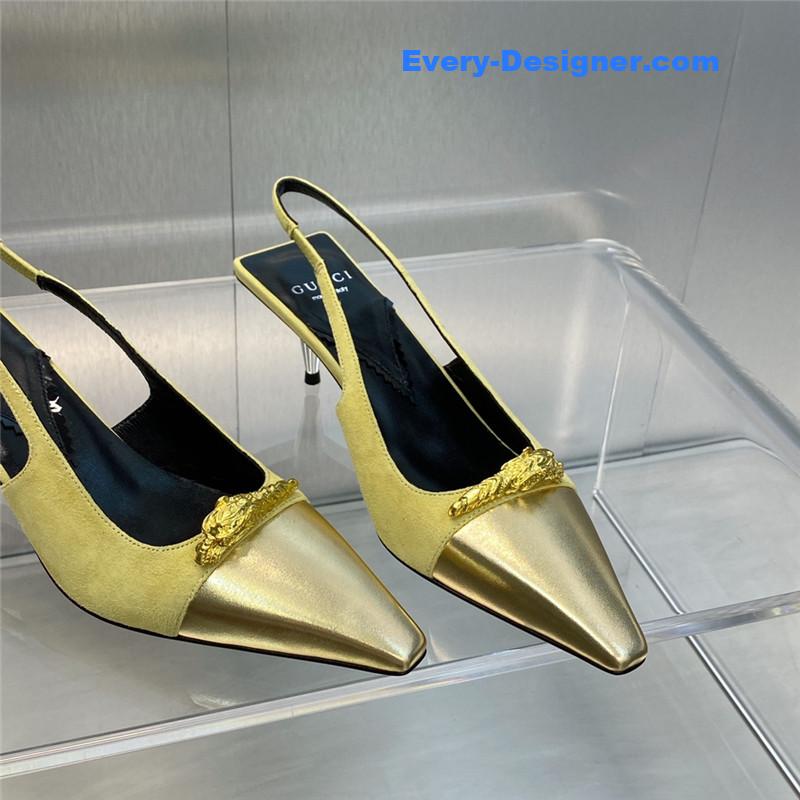 Gucci mid heel candy color hardware buckle women’s shoes