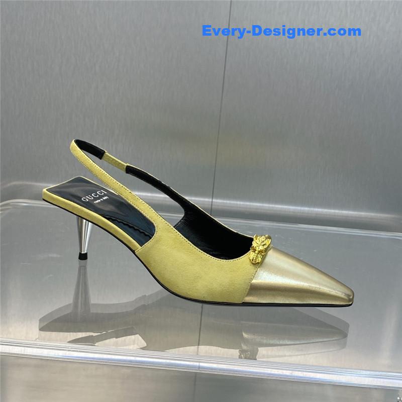 Gucci mid heel candy color hardware buckle women’s shoes