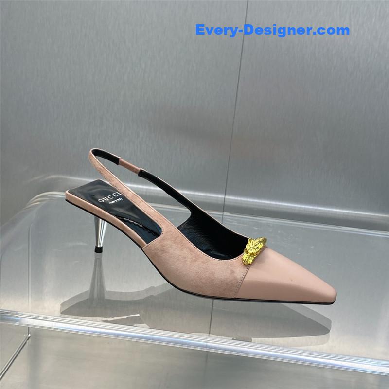 Gvc*1 mid heel candy color hardware buckle women’s shoes