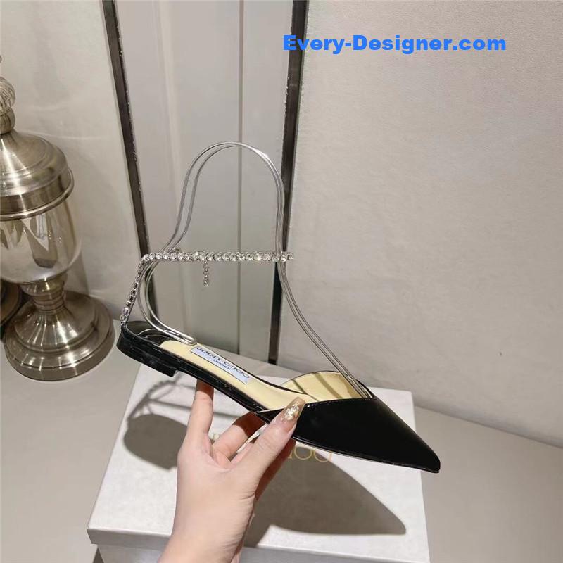 J1m*y Ch00 spring and summer crystal chain pumps