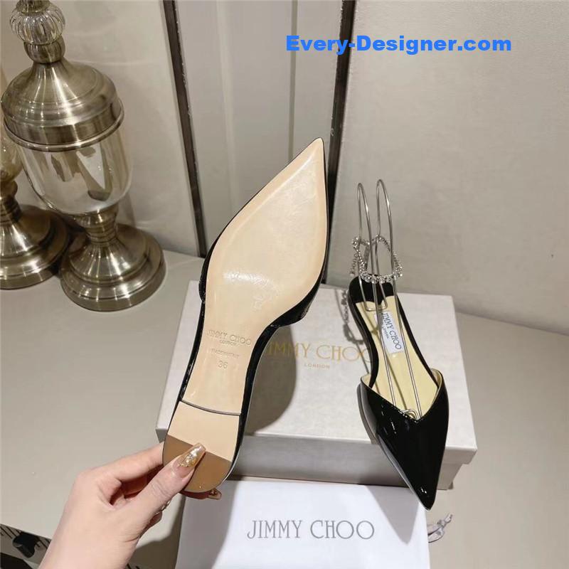 J1m*y Ch00 spring and summer crystal chain pumps