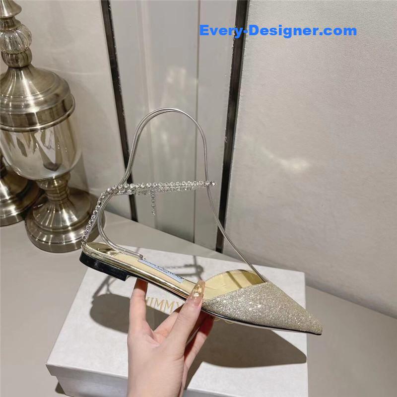 J1m*y Ch00 spring and summer crystal chain pumps