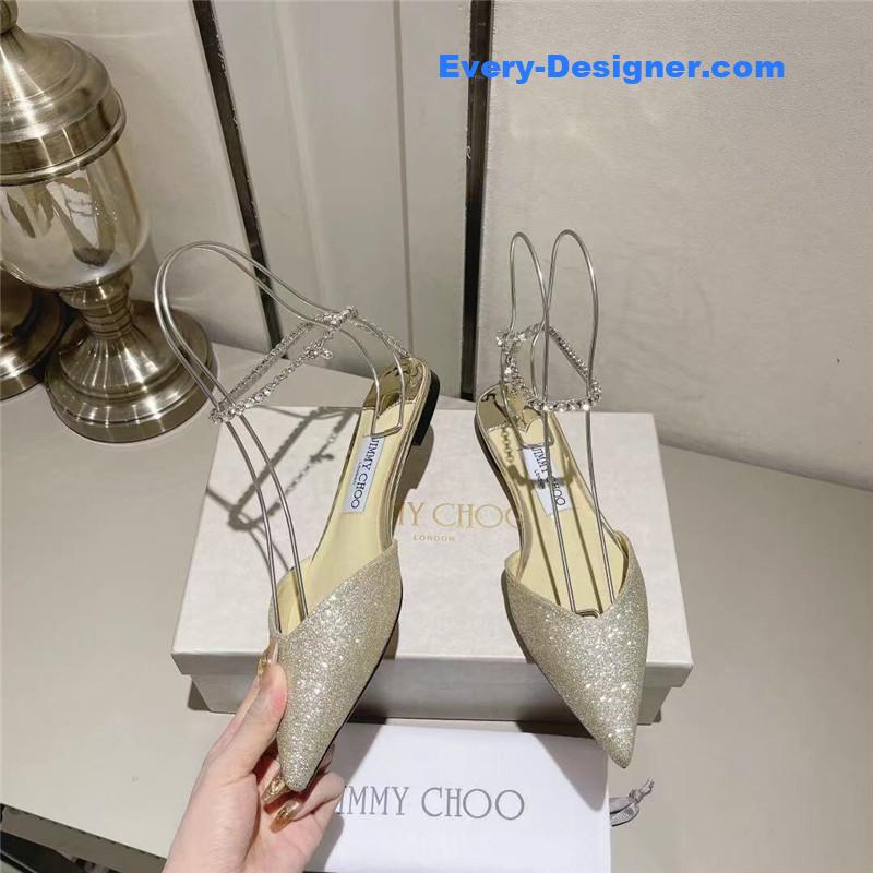 J1m*y Ch00 spring and summer crystal chain pumps
