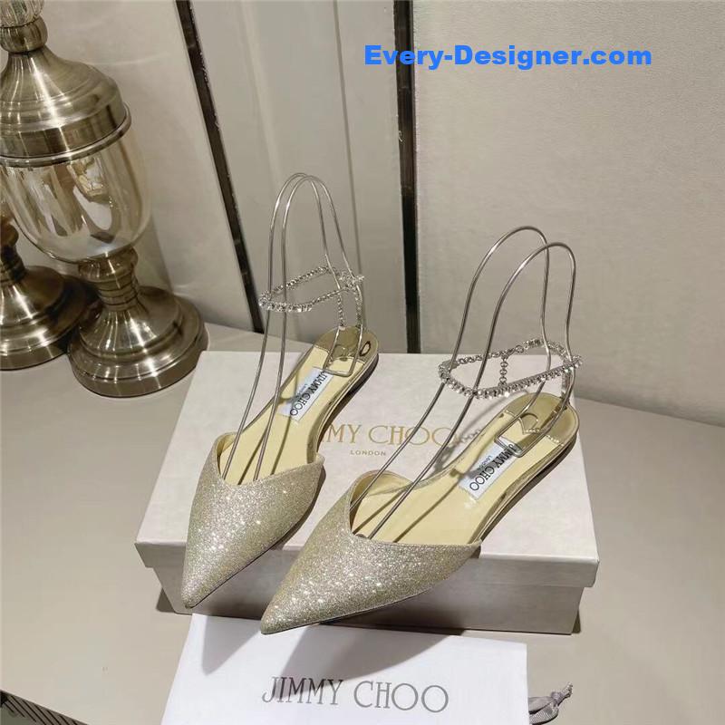 J1m*y Ch00 spring and summer crystal chain pumps