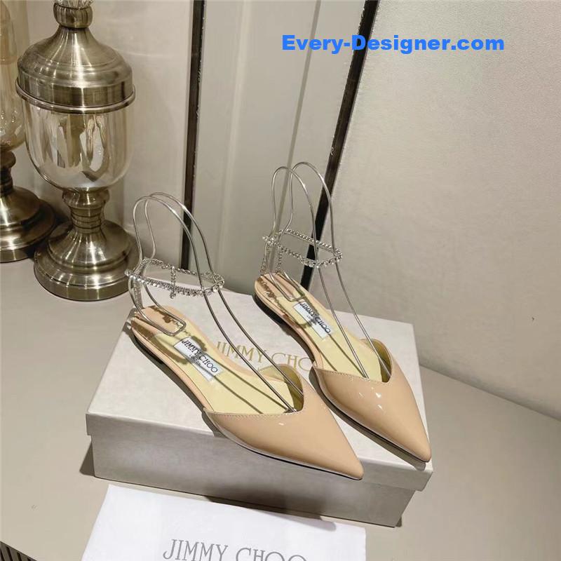 J1m*y Ch00 spring and summer crystal chain pumps