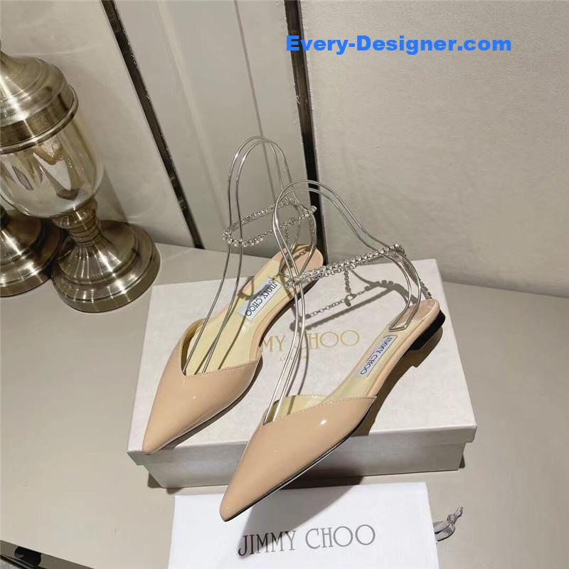 J1m*y Ch00 spring and summer crystal chain pumps
