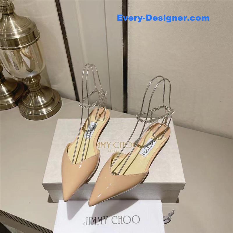 J1m*y Ch00 spring and summer crystal chain pumps