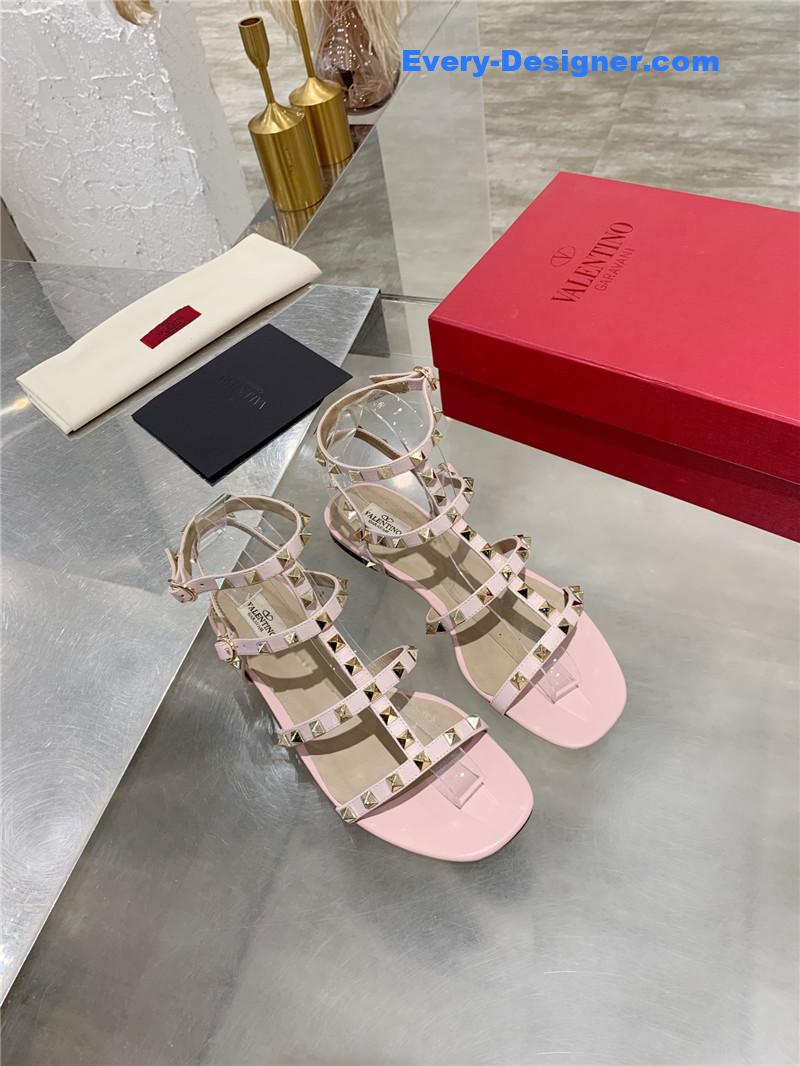 Valentino Garavani Rockstud Pink Studded Sandals