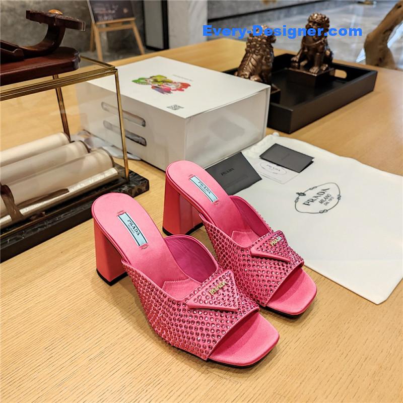 prada block heel square toe sandals