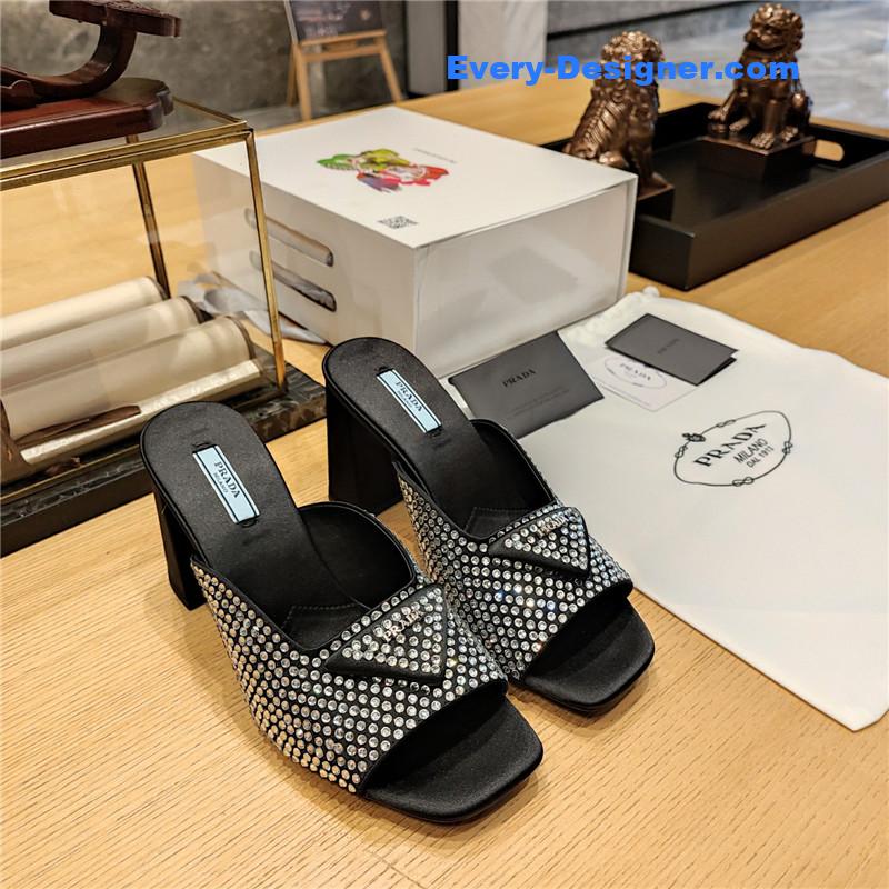 prada block heel square toe sandals