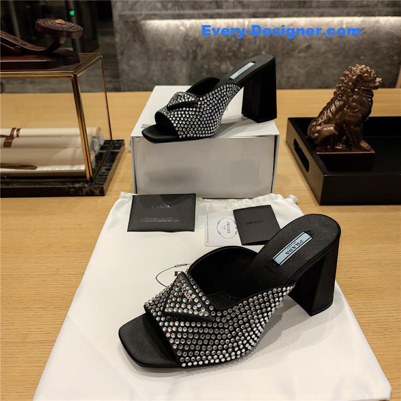 Pra*a block heel square toe sandals