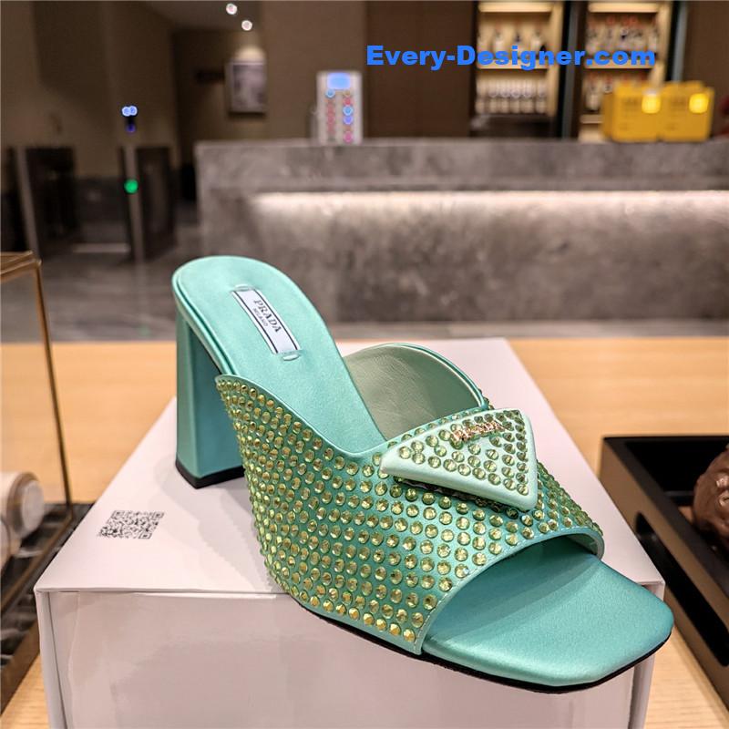 Pra*a block heel square toe sandals