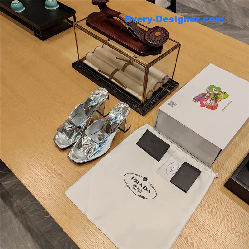 Pra*a block heel square toe sandals