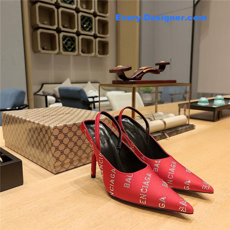 Balenciaga Pointed Toe Stiletto Square Tail Mule Sliders