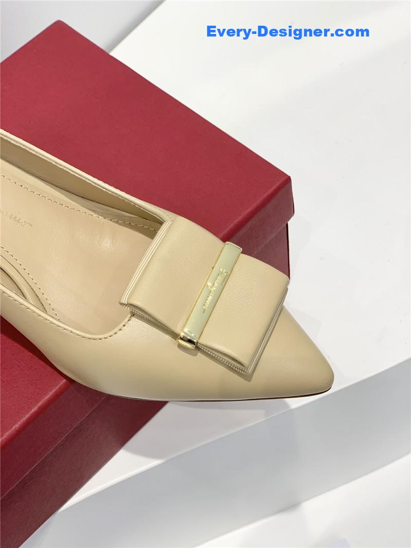 Salvatore Ferragamo double bow pointed pumps