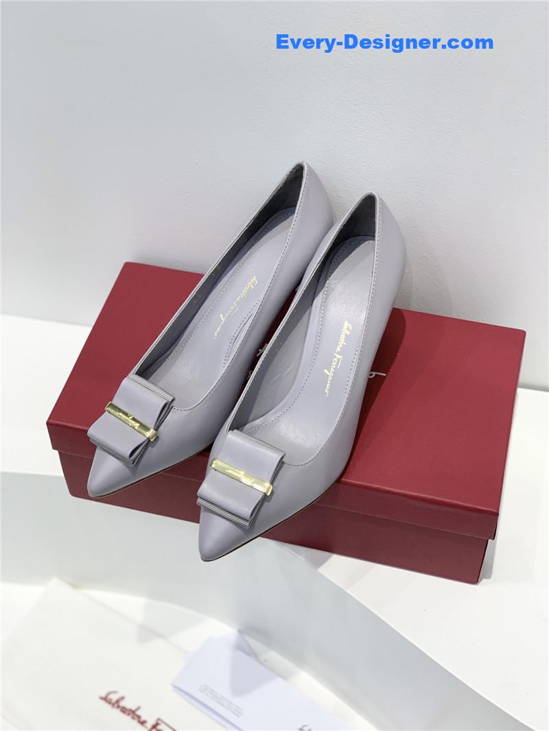 Salvatore Ferragamo double bow pointed pumps