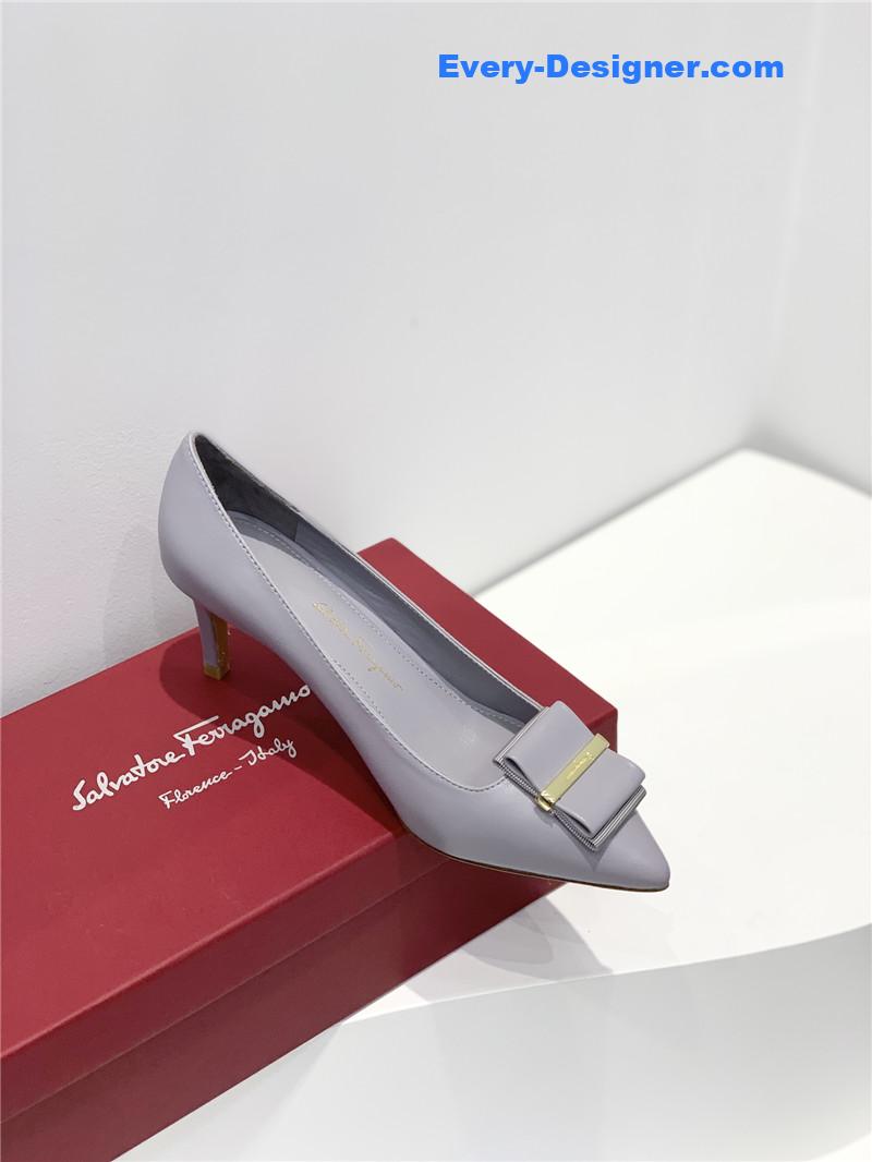 Salvatore Ferragamo double bow pointed pumps