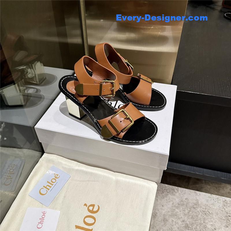 Chloe Plated Heel Sandals